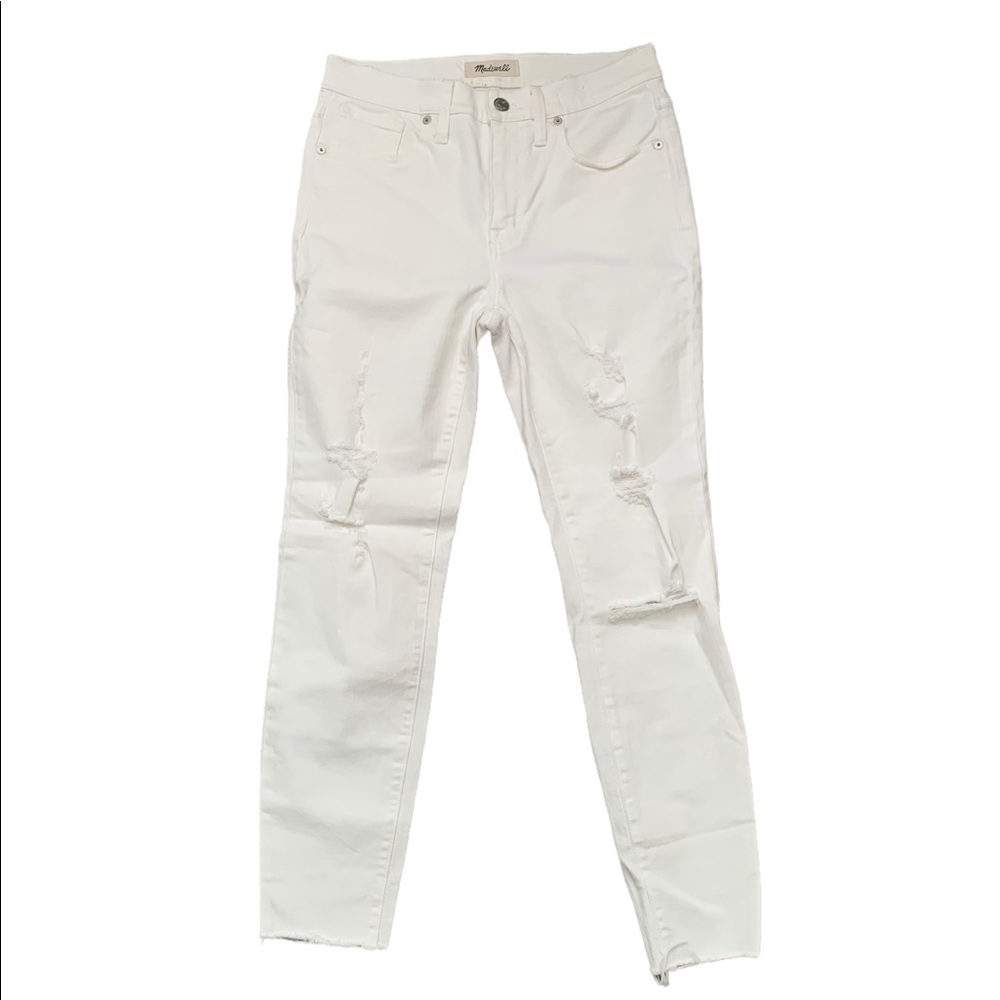 Madewell 9” High Rise Skinny Crop Jeans Destructed Size 28